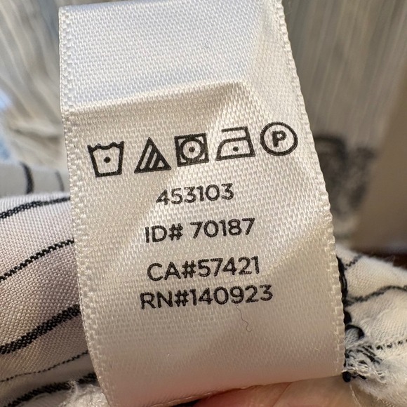 LOFT White Striped Paisley Embroidered Sleeveless Tie Back Dress Medium - Picture 9 of 9